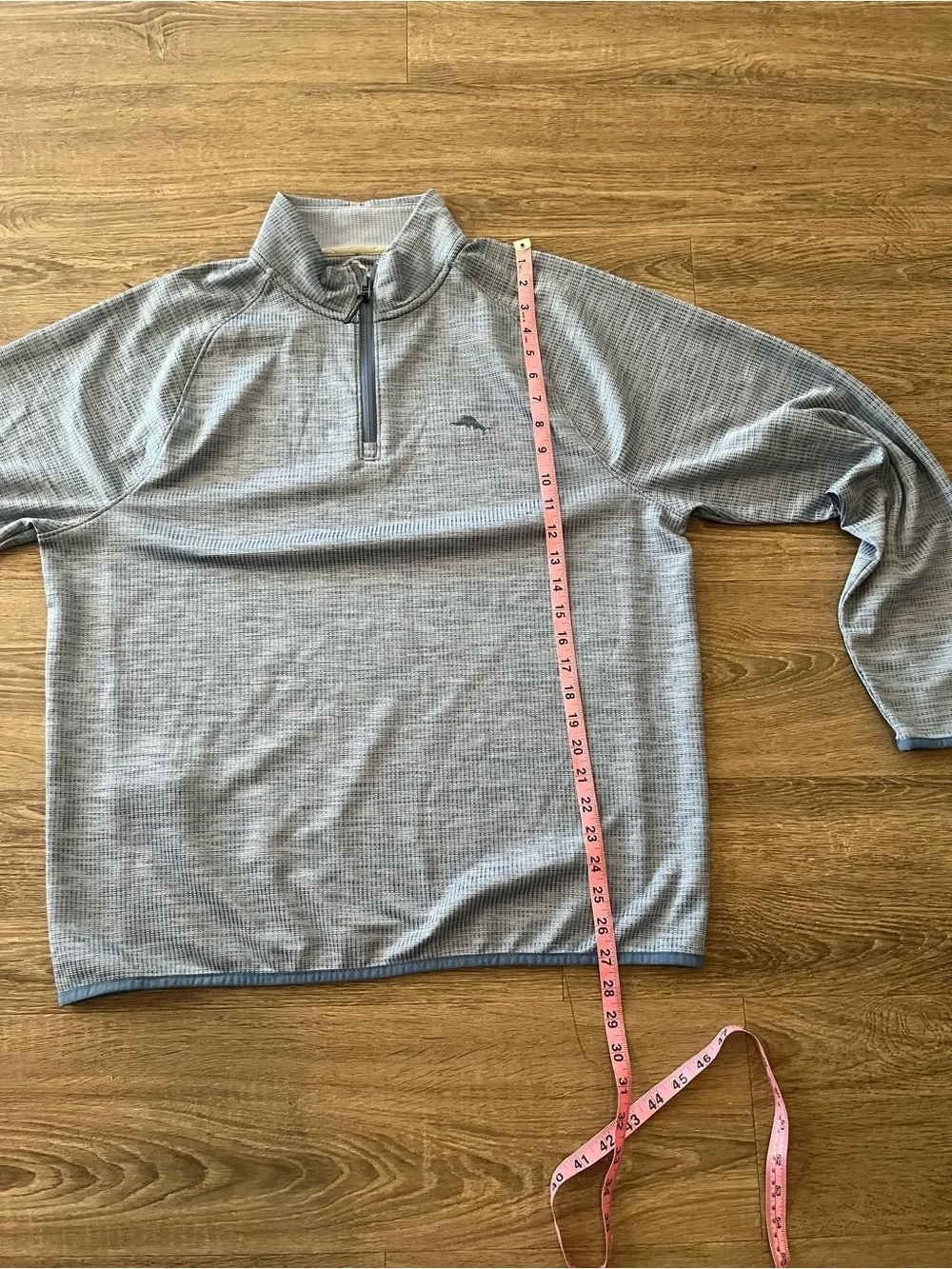 Tommy Bahama Quarter Zip Pullover Sweater IslandZone Mens Large Gray Space Dye